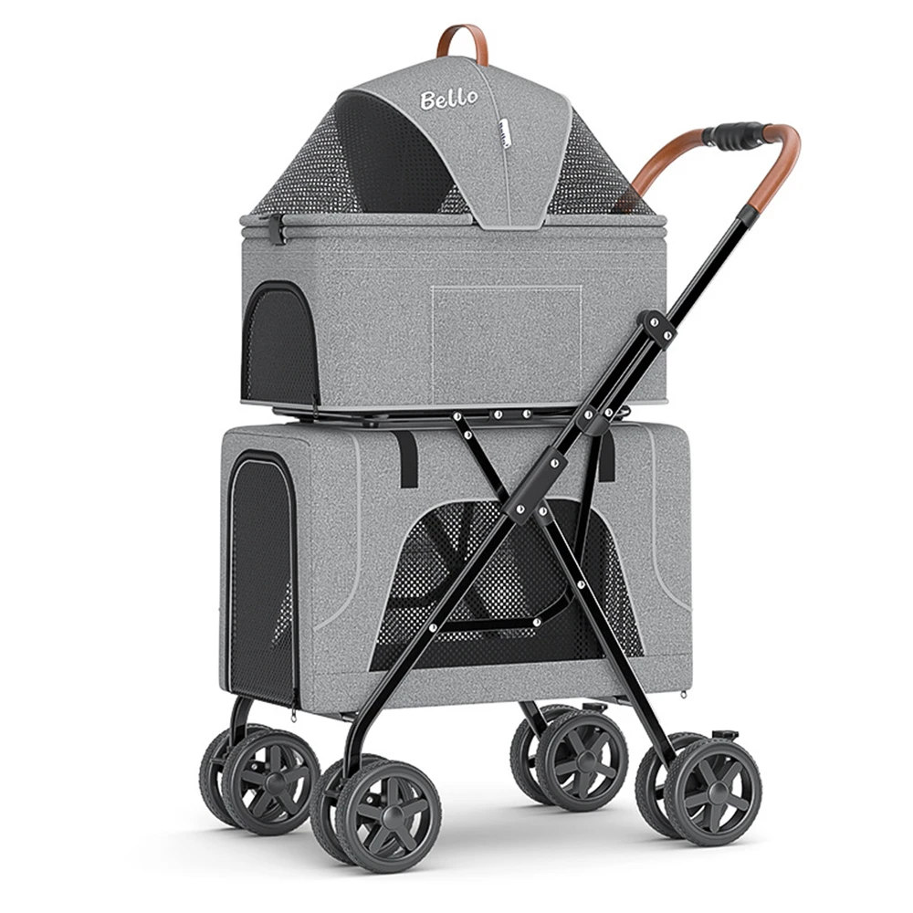 Bello Double Decker Pet Stroller 3 In 1 Pet Trolley